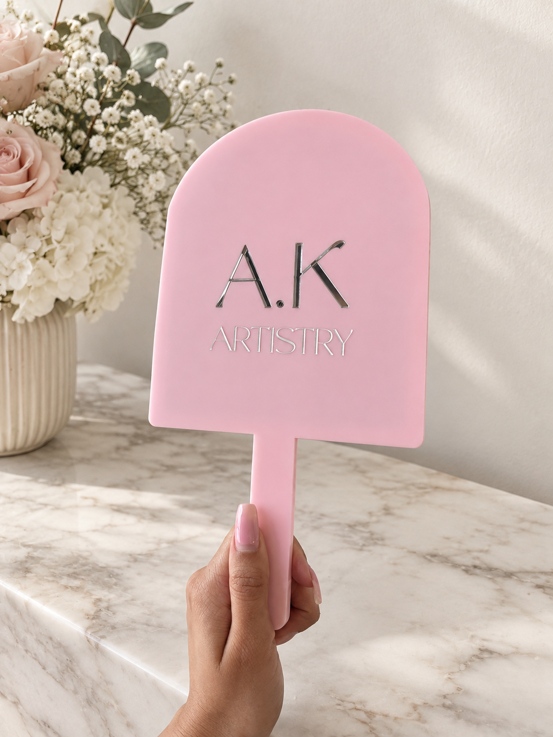 Custom Business Hand Held Mirror