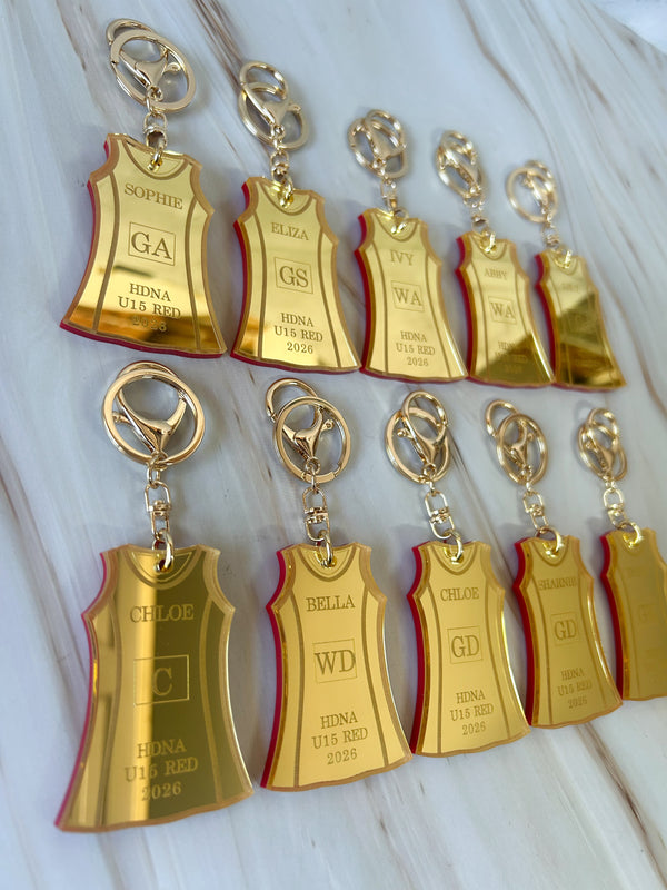 Netball dress keychains