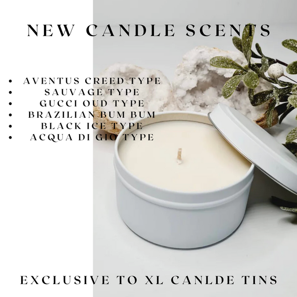 XL matte white soy candle tin, 220g, hand poured in Sydney