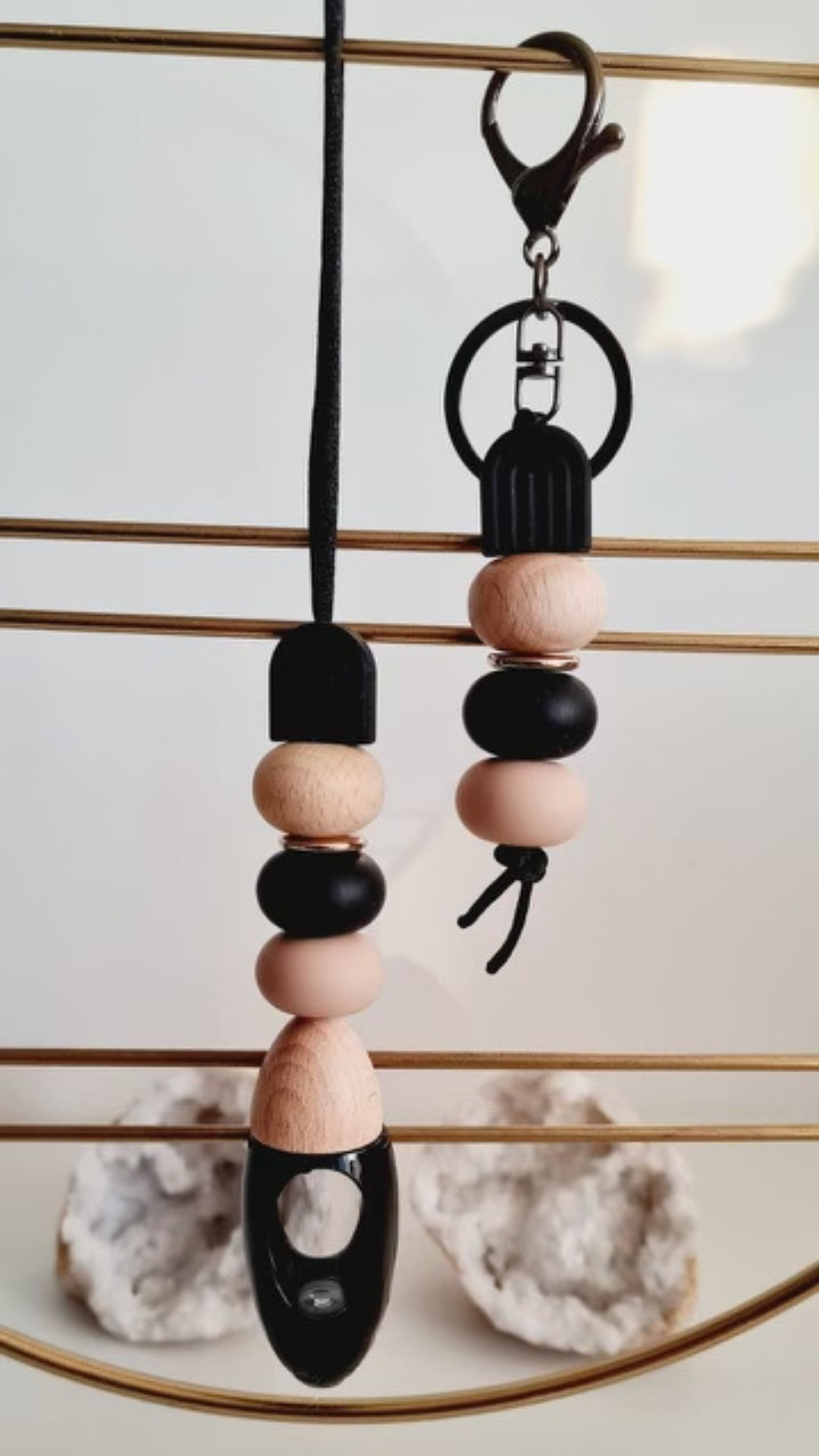 Katie matching beaded car diffuser and keychain set, hand-strung in Sydney