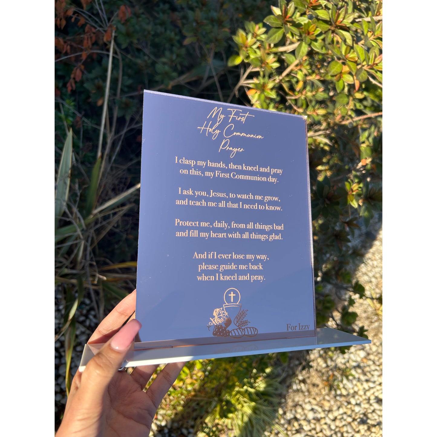 Personalised Mirrored Acrylic Holy Communion Plaque