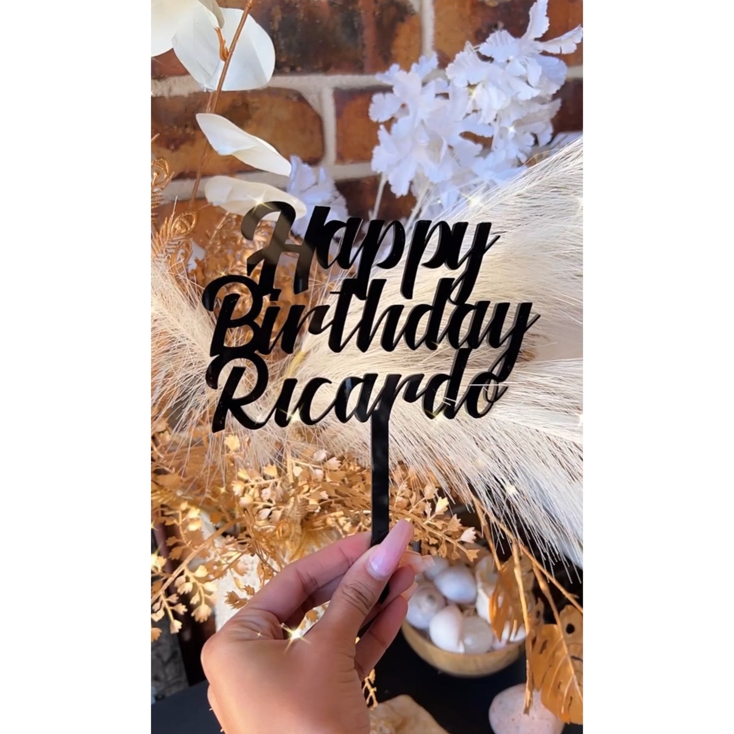 Acrylic Cake Topper - Solid Colour