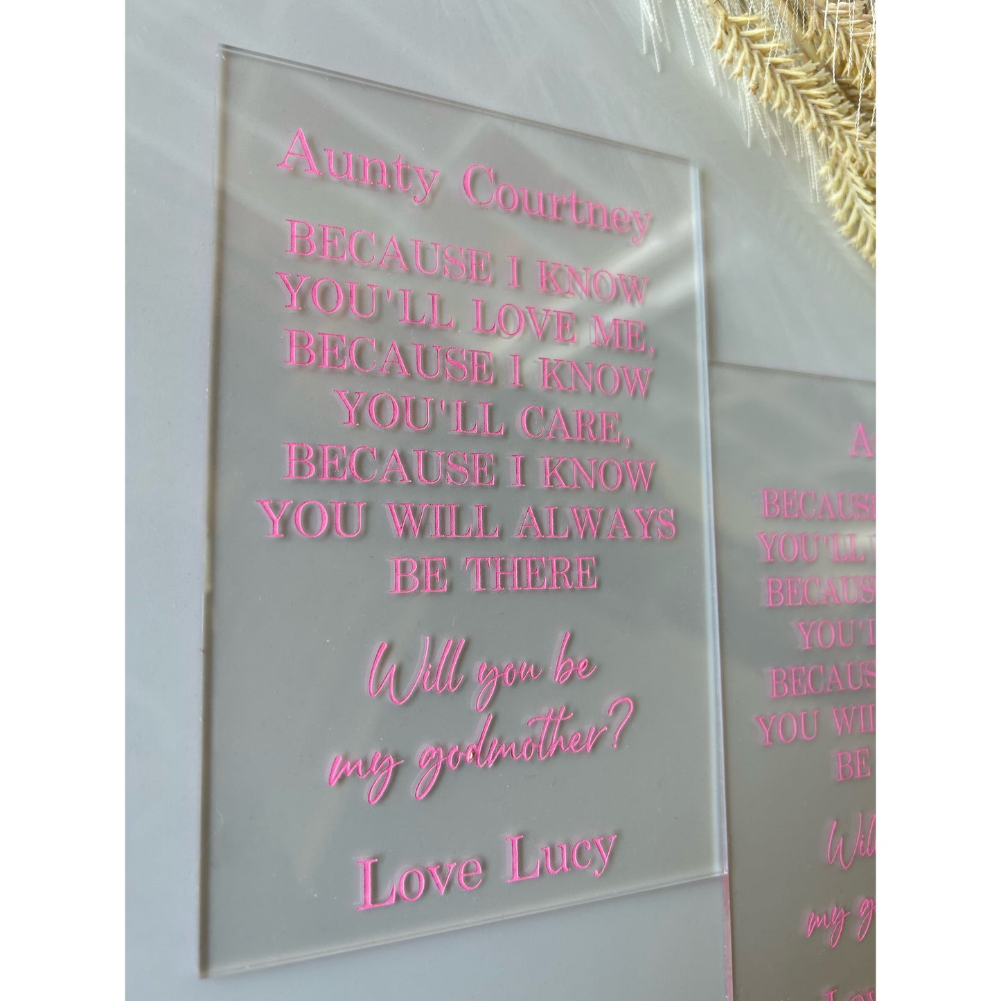 Clear Proposal Plaque