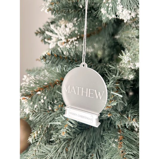 Frosted Snow Globe Bauble