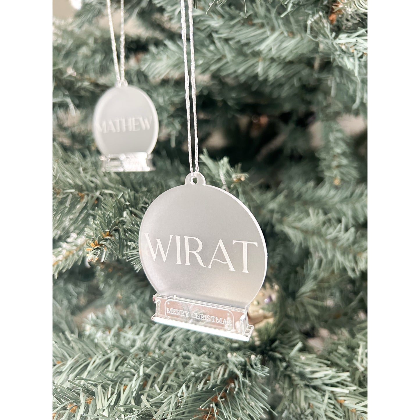Frosted Snow Globe Bauble