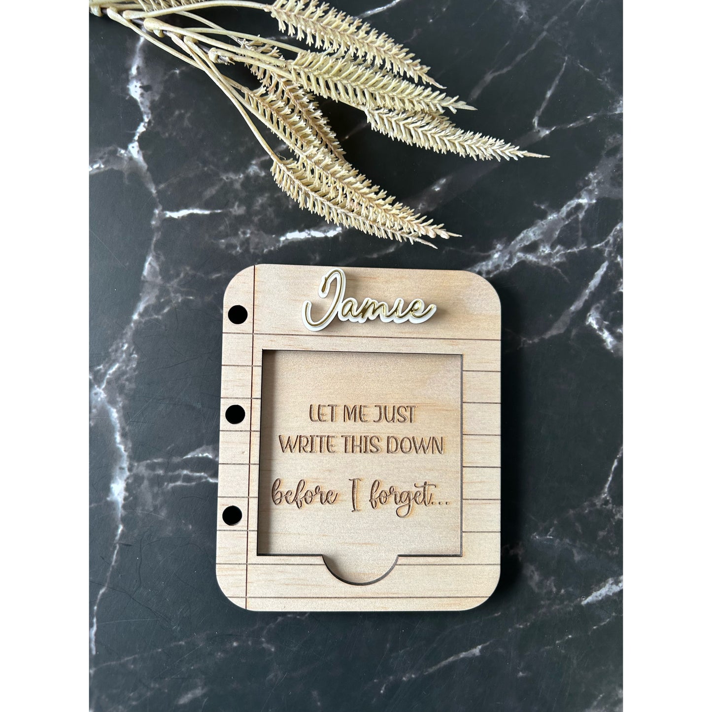 Personalised Sticky Note Holder