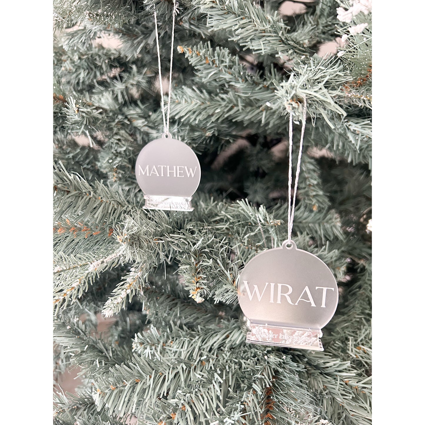 Frosted Snow Globe Bauble