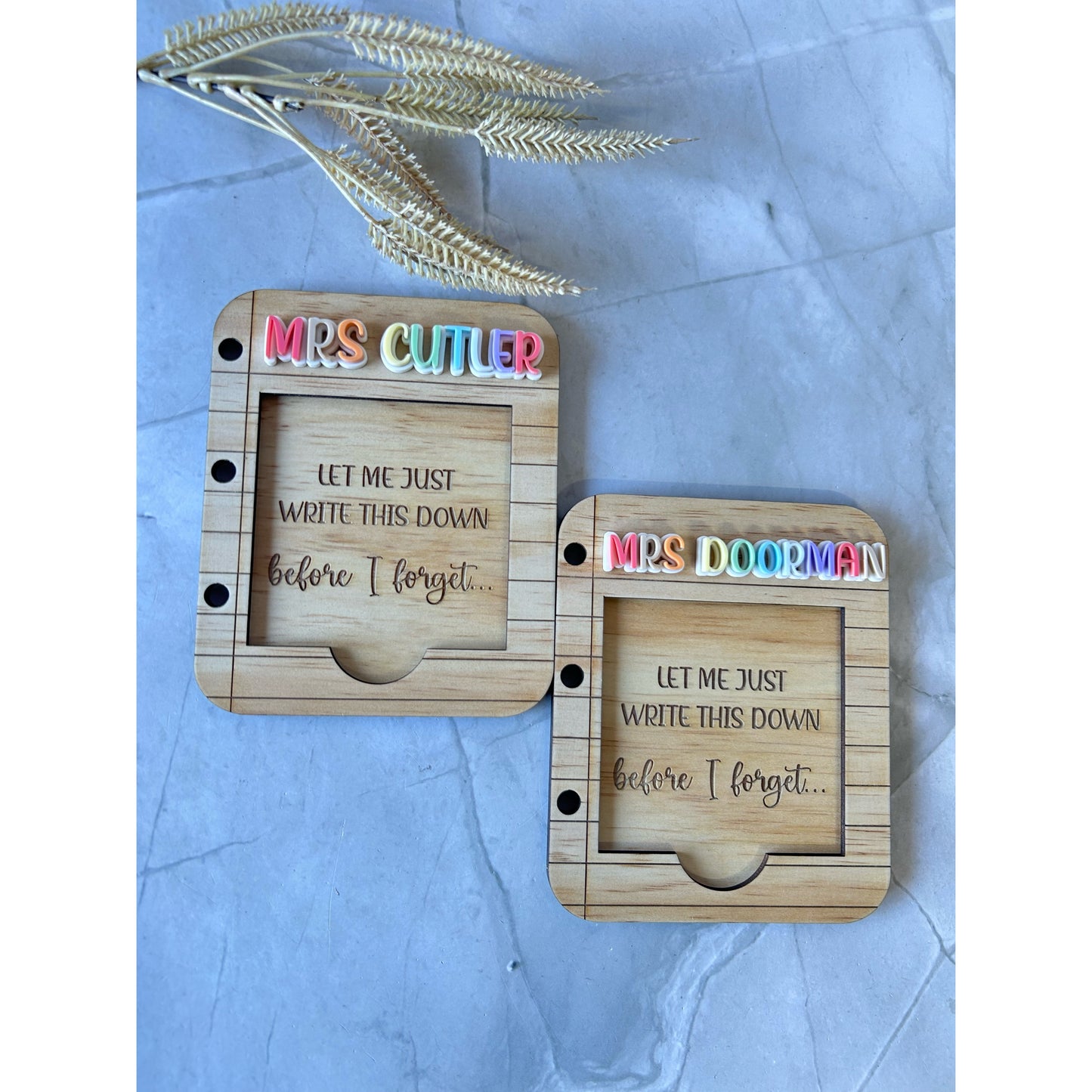 Personalised Sticky Note Holder