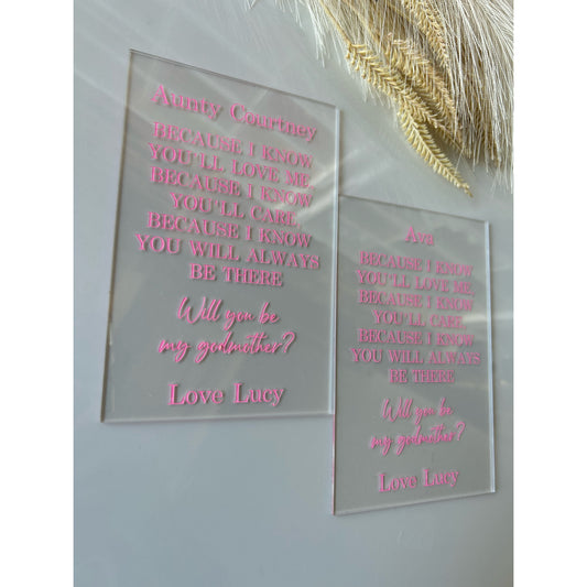 Clear Proposal Plaque