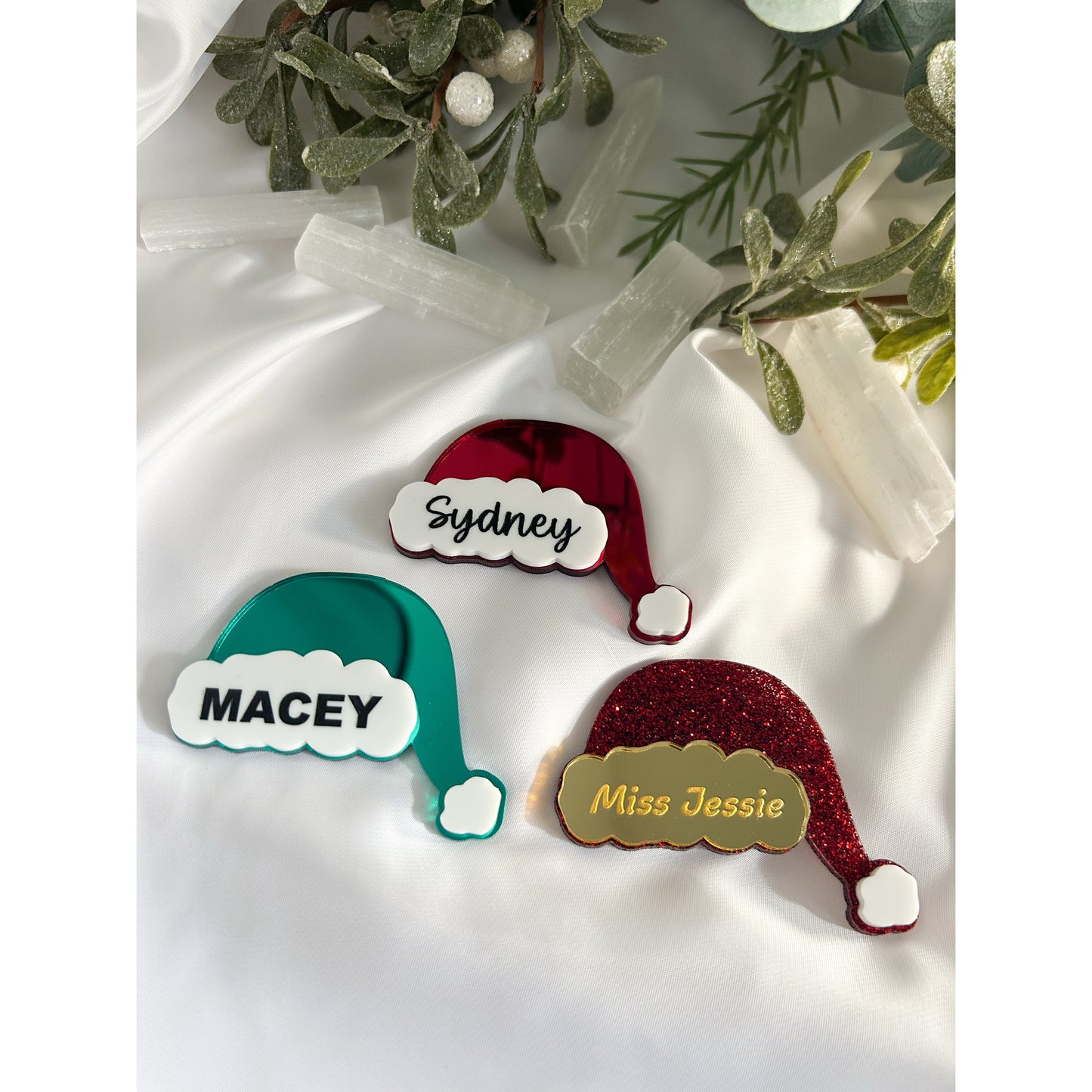 Santa Hat Name Badge