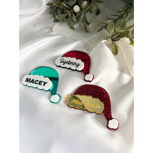 Santa Hat Name Badge