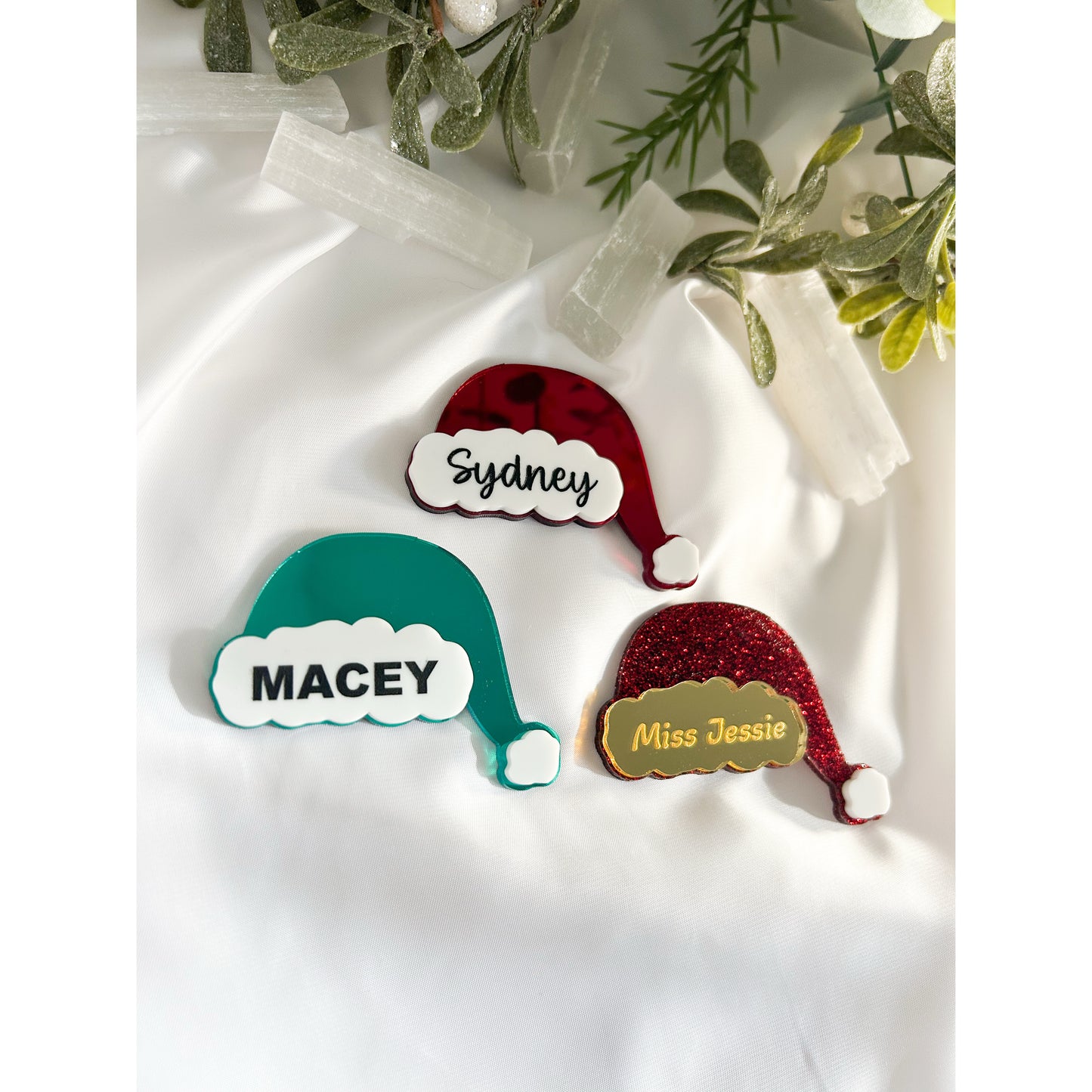 Santa Hat Name Badge