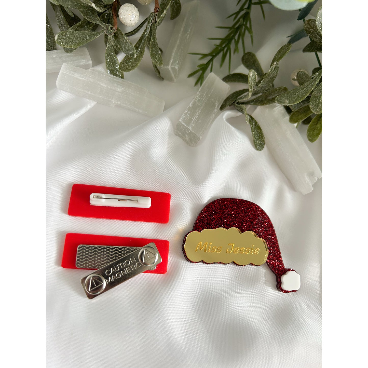 Santa Hat Name Badge