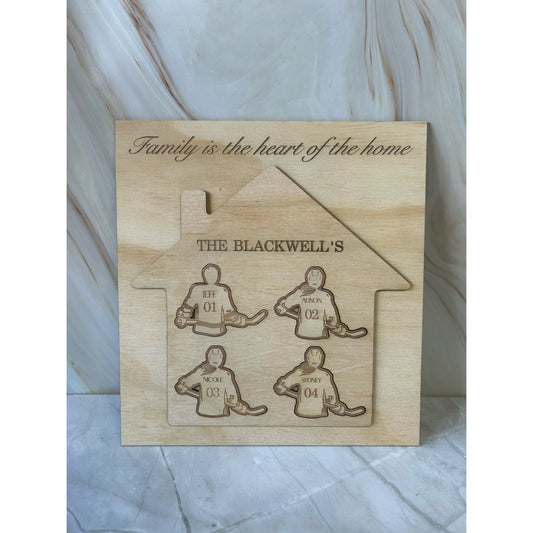 Hockey Family Puzzle Plaque