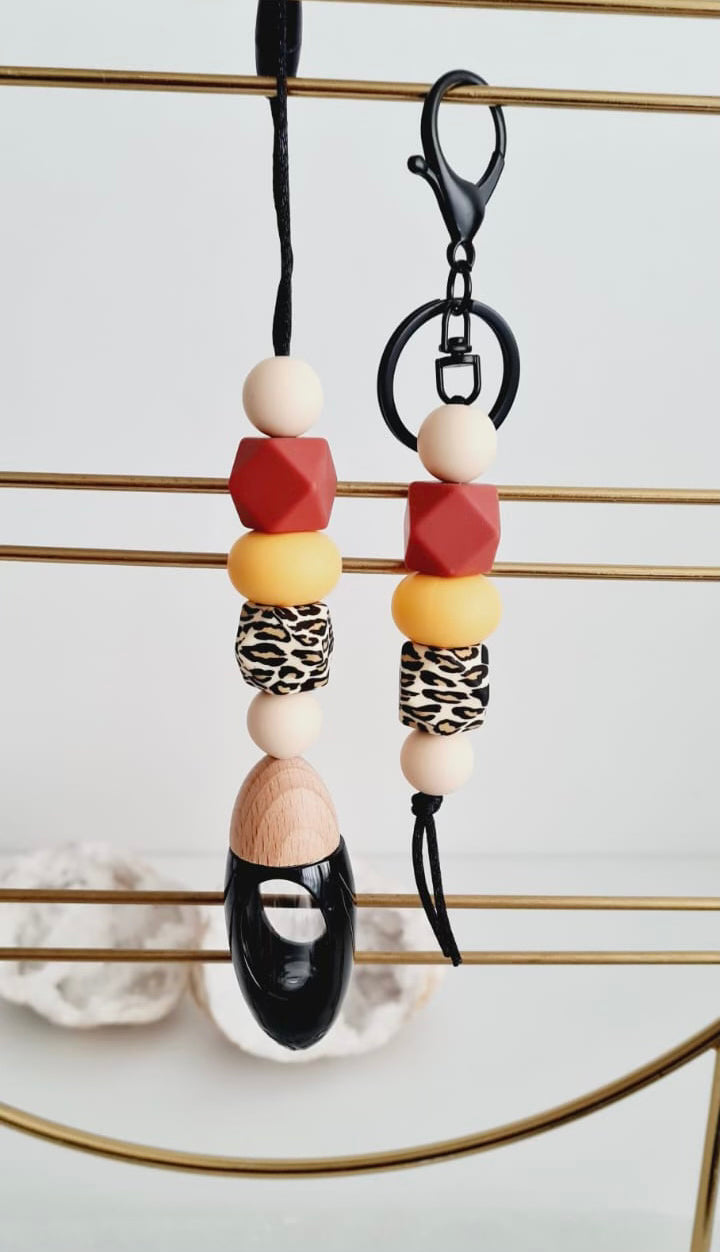 Leilani matching beaded car diffuser and keychain set, hand-strung in Sydney