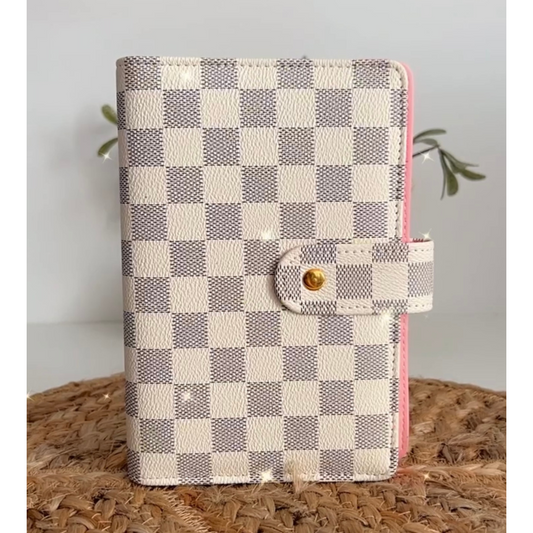 White Luxe Checkered Budget Binder
