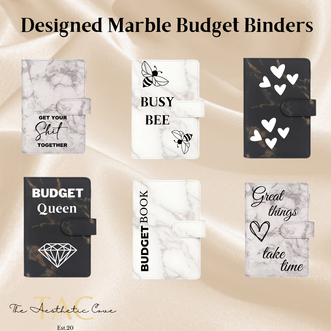 A6 White Checkered Budget Binder With Cash Envelpes