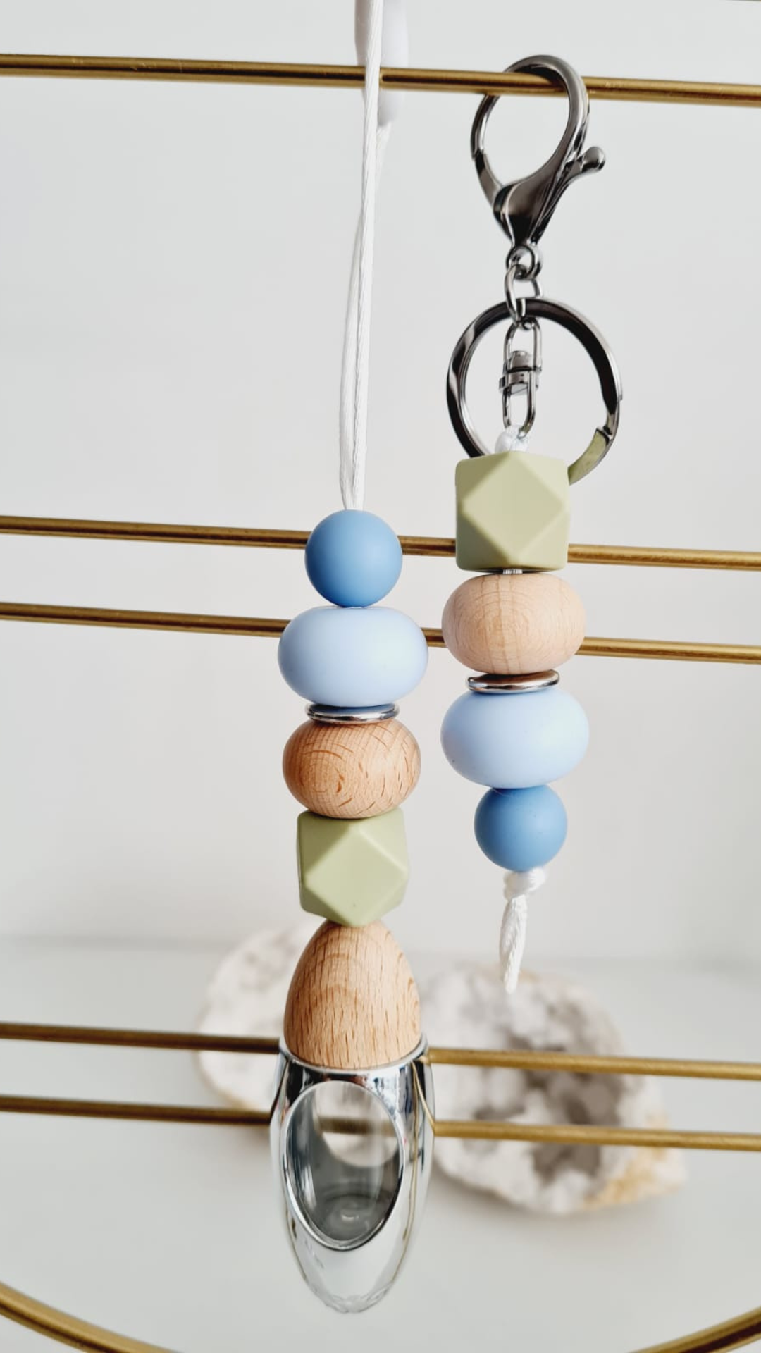 Natasha matching beaded car diffuser and keychain set, hand-strung in Sydney
