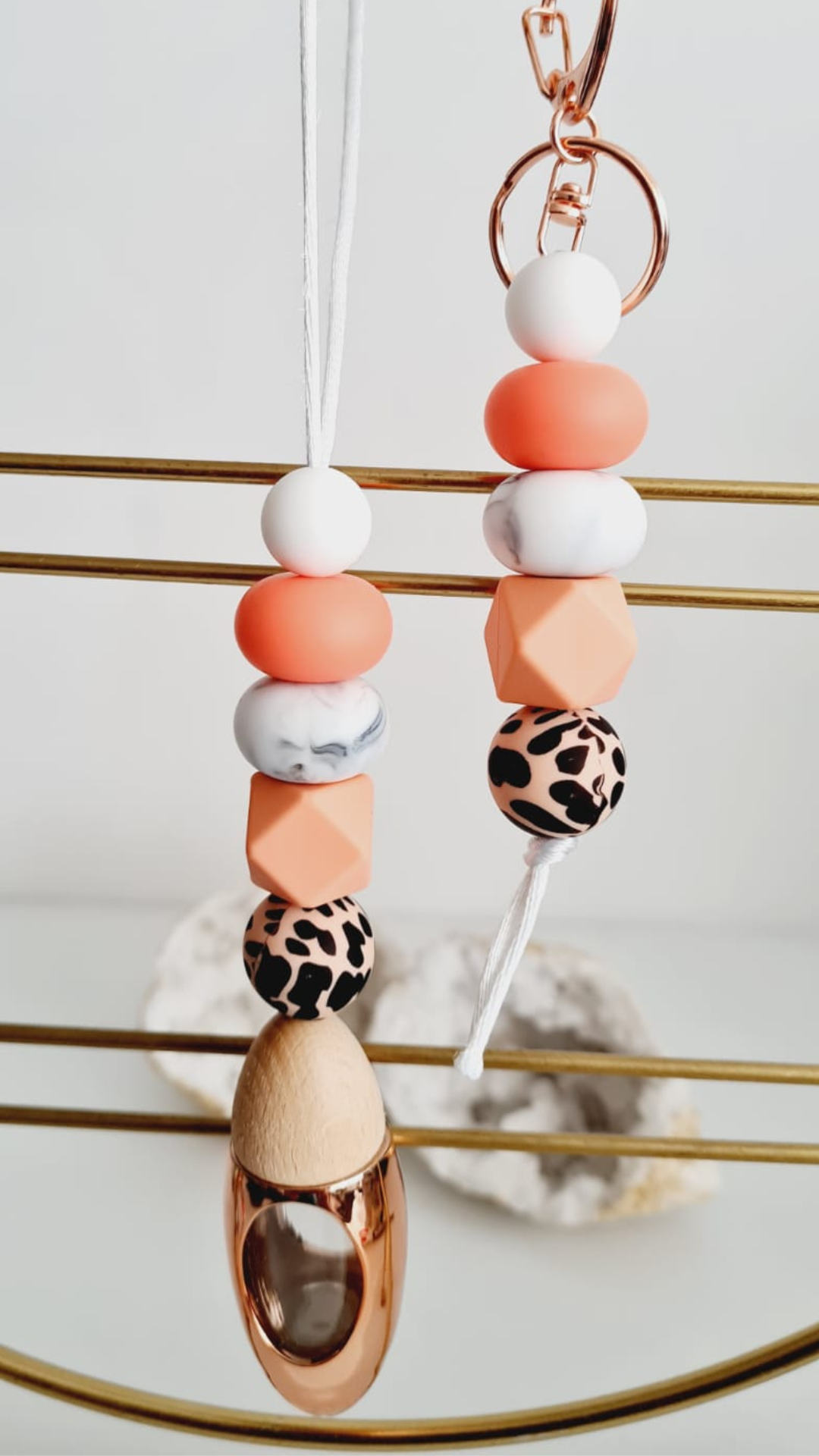 Lila matching beaded car diffuser and keychain set, hand-strung in Sydney