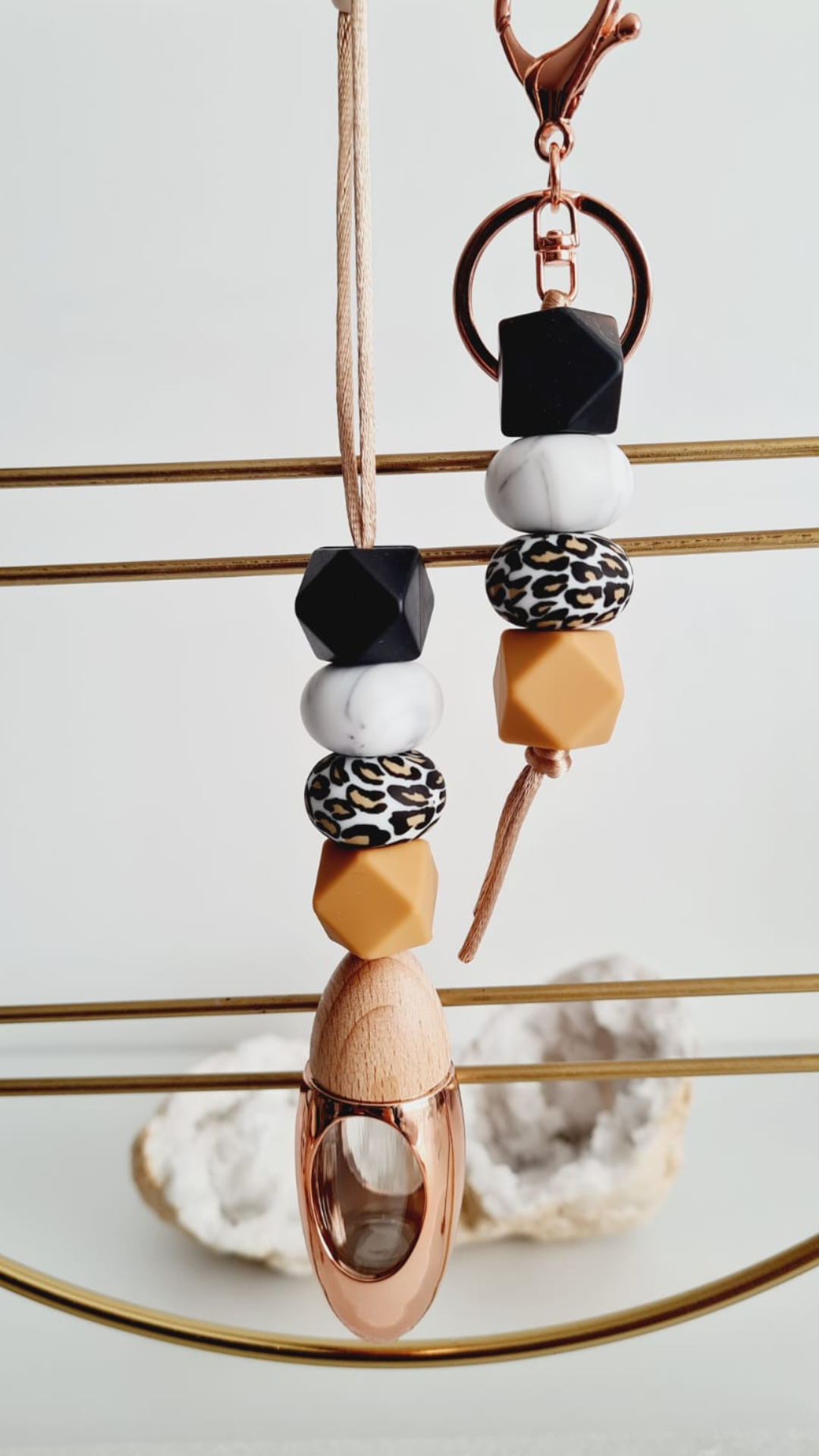 Tamara matching beaded car diffuser and keychain set, hand-strung in Sydney