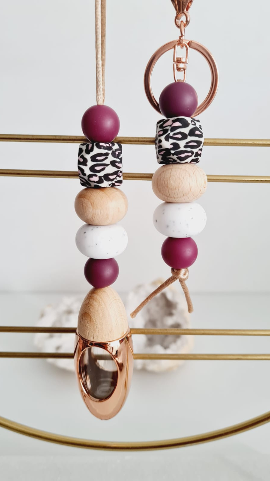 Alaia matching beaded car diffuser and keychain set, hand-strung in Sydney