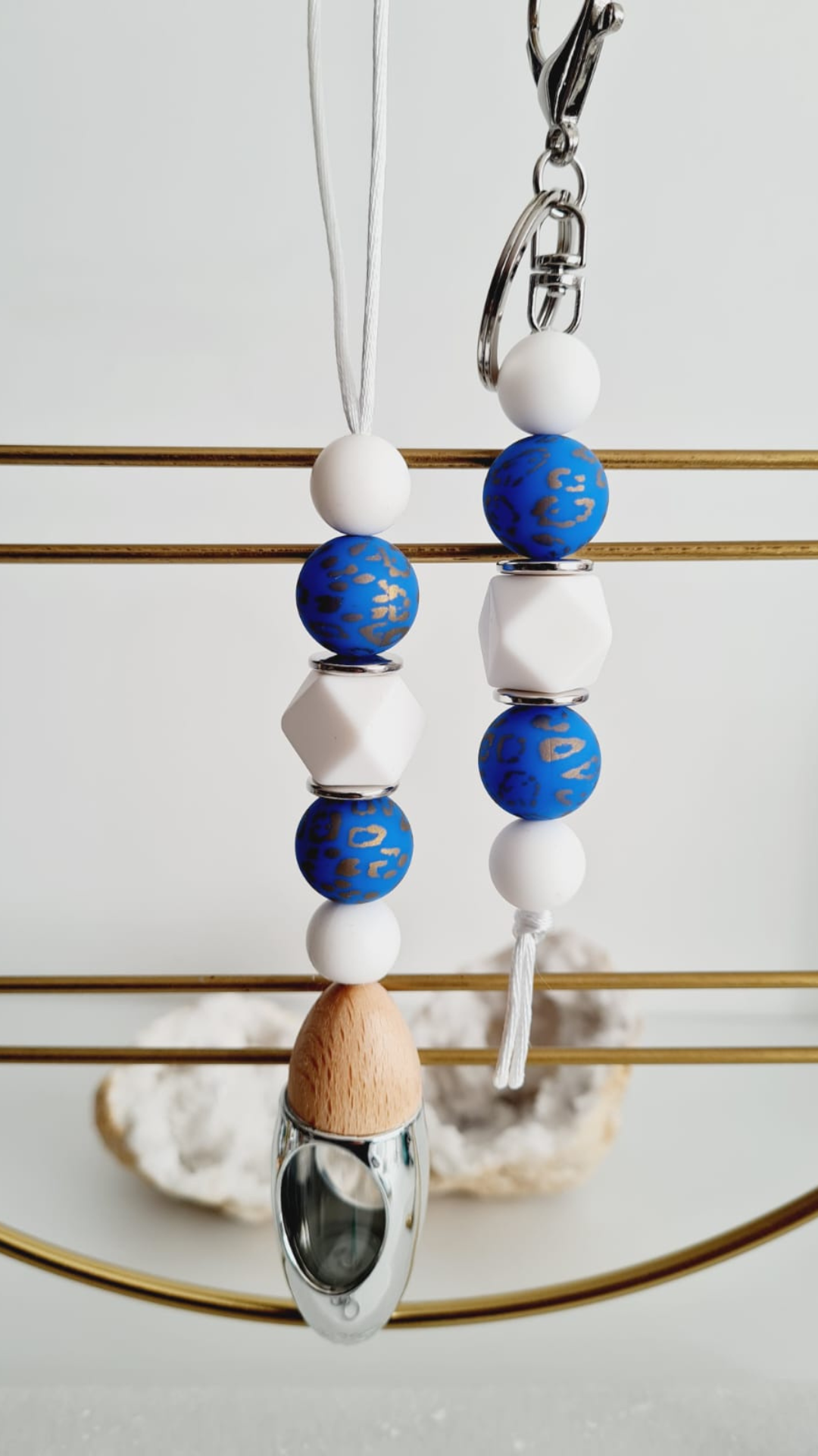 Melina matching beaded car diffuser and keychain set, hand-strung in Sydney