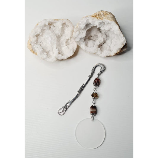 Brown Striped Agate Gemstone Bookmark
