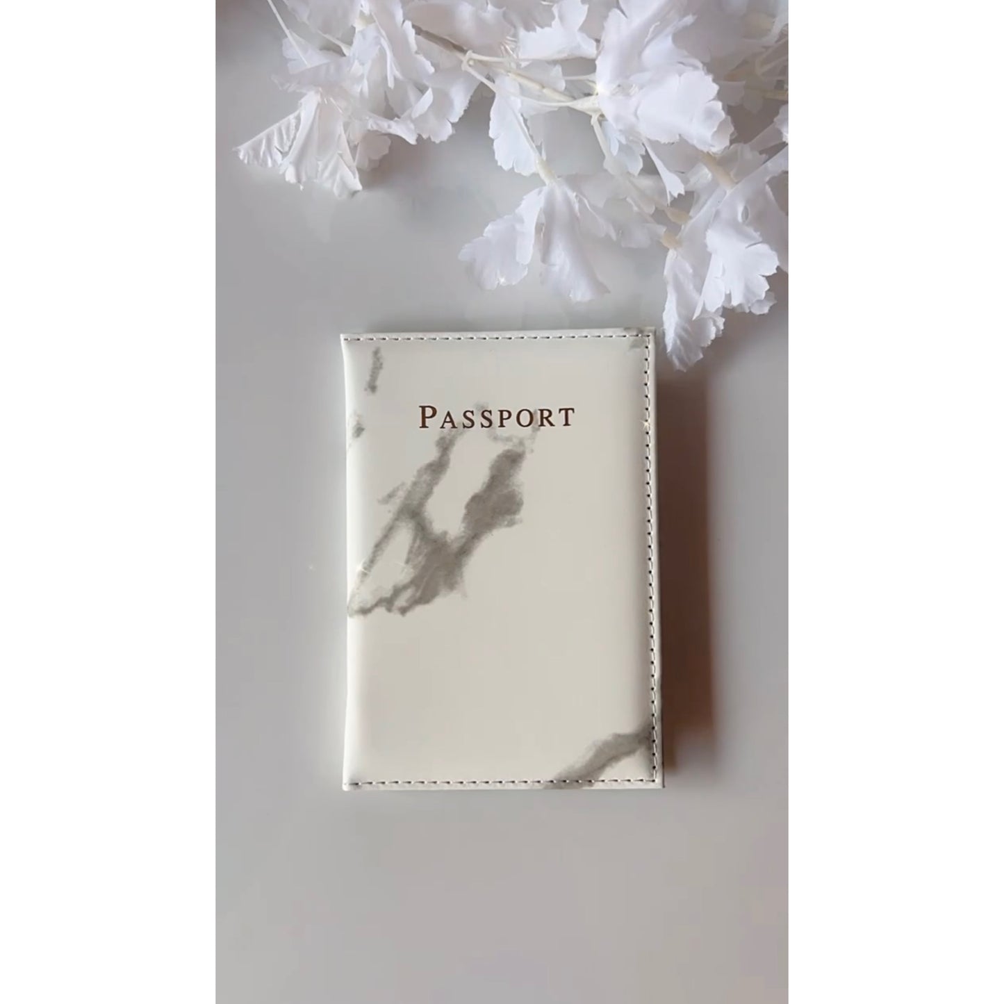 Grey Marble Passport Holder