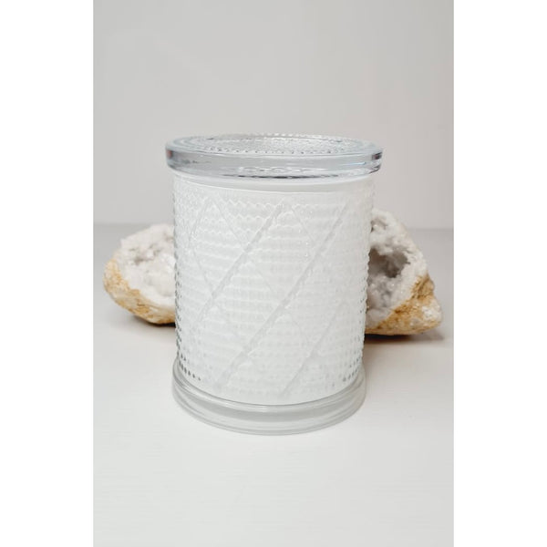 White diamond glass candle jar with soy wax, 350g