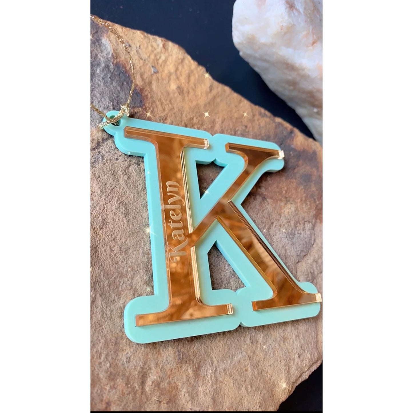Engraved Initial Christmas Ornaments