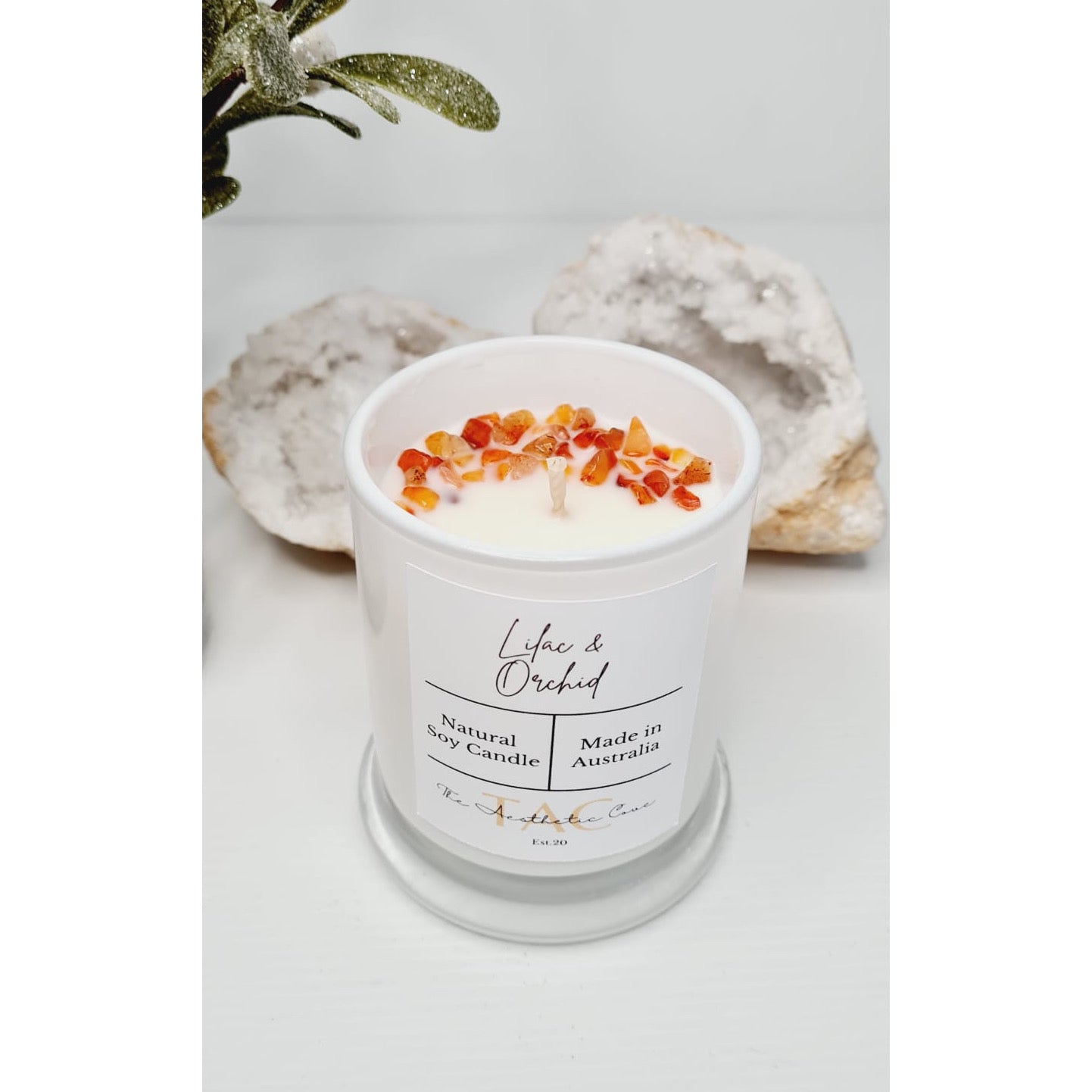 Carnelian Crystal Candle Jar