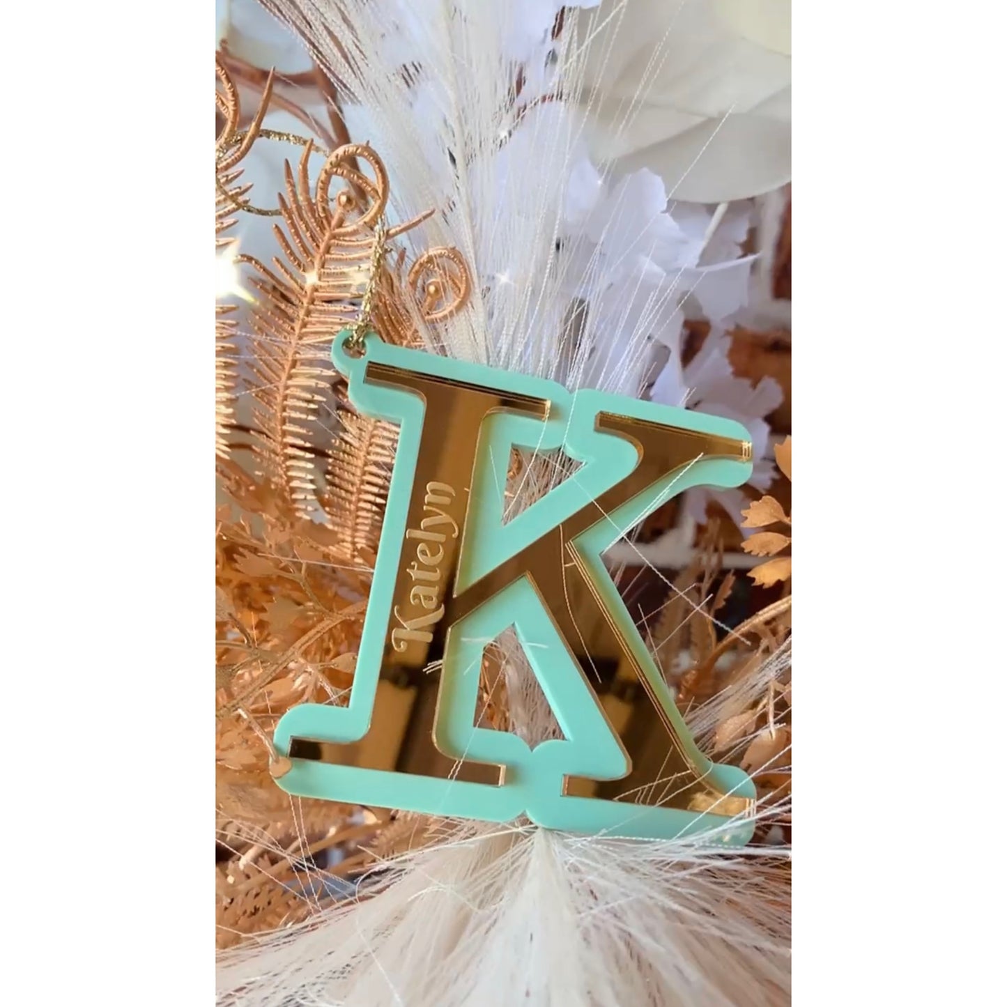 Engraved Initial Christmas Ornaments