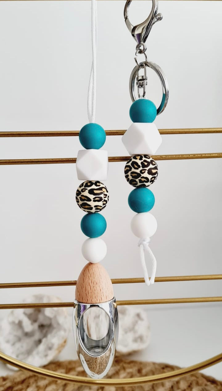 Kate matching beaded car diffuser and keychain set, hand-strung in Sydney