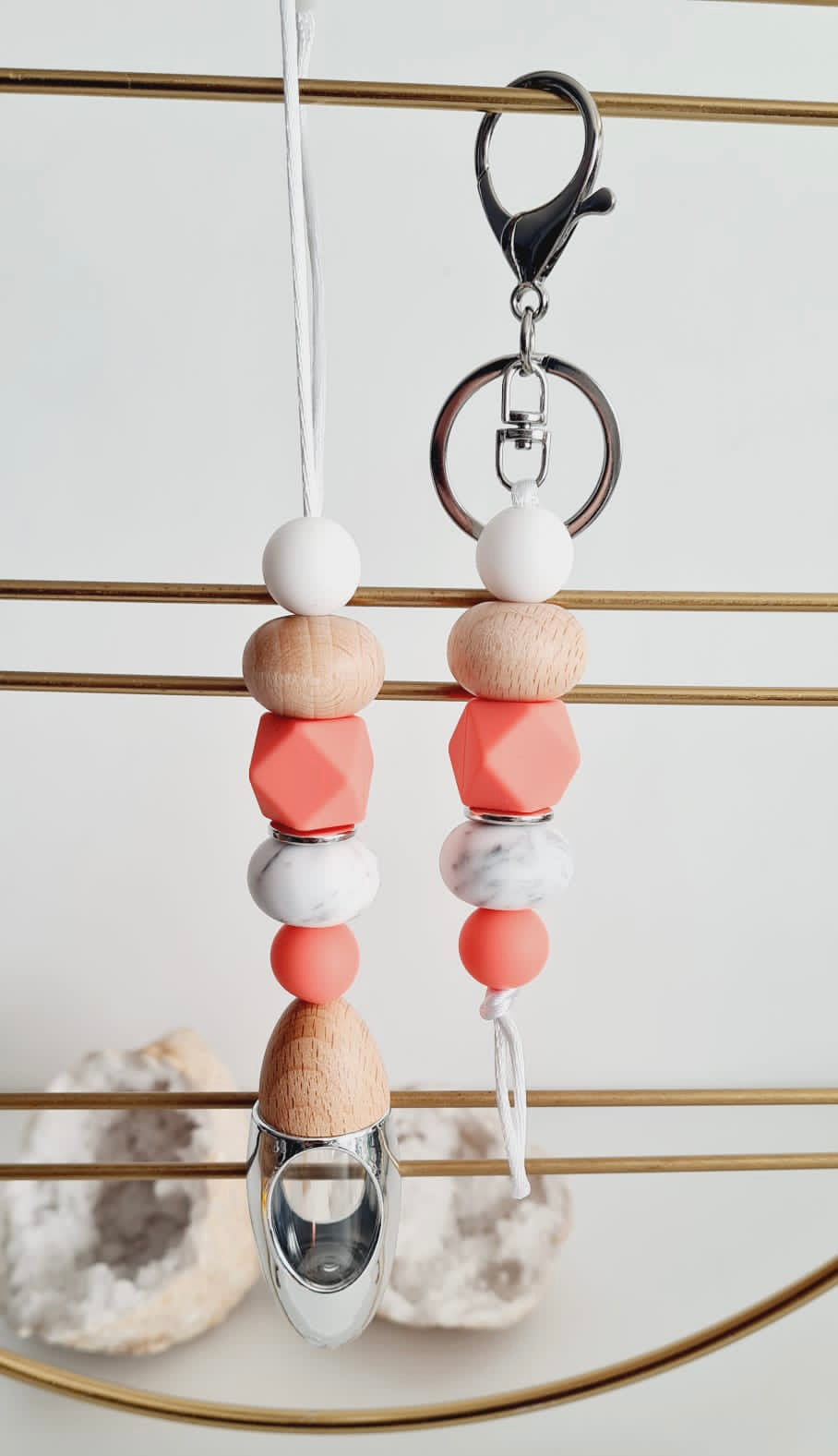 Berry matching beaded car diffuser and keychain set, hand-strung in Sydney