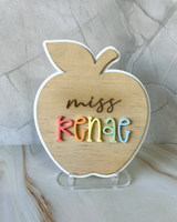 Personalised apple desk sign