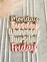 Mon-Fri Whiteboard Magnets