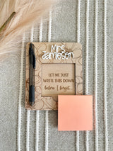 Sticky note & pen holder