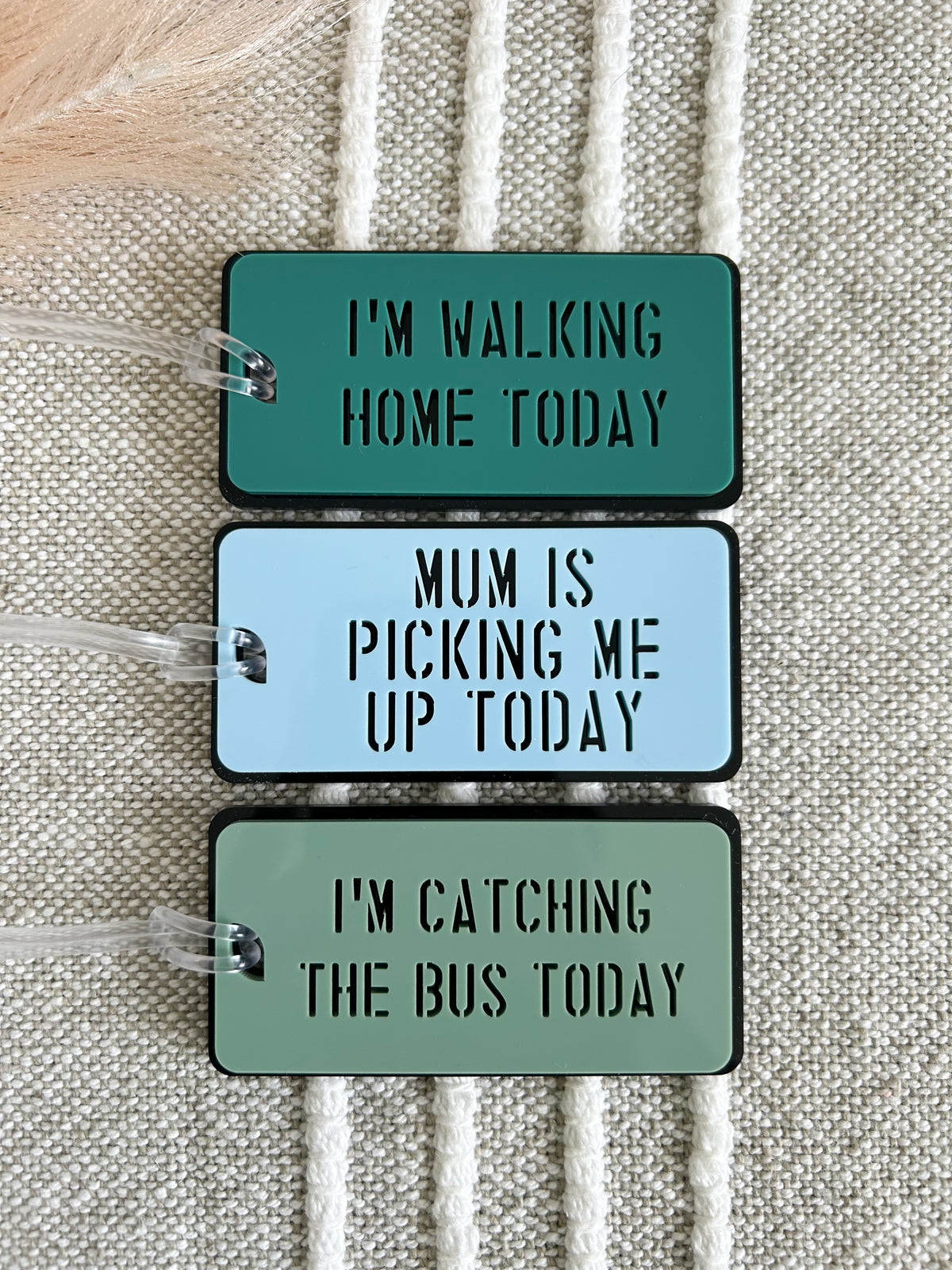 After school bag tags