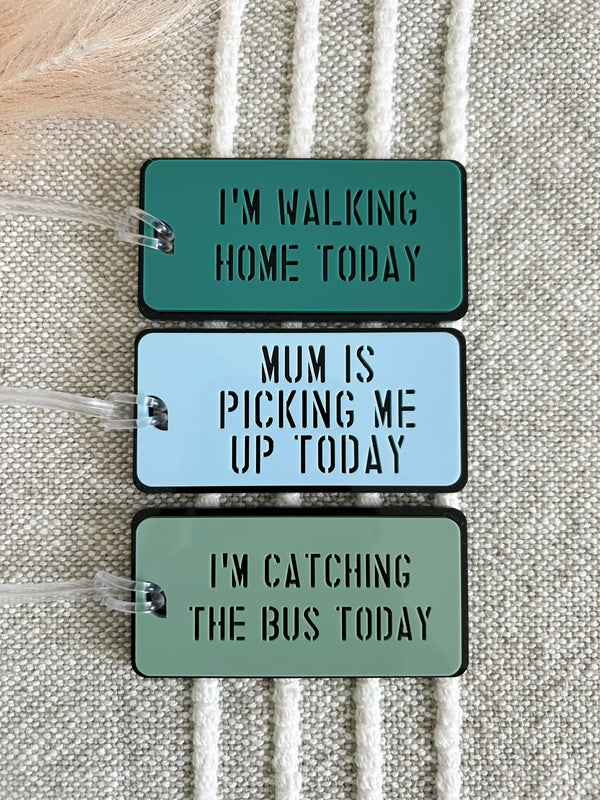 After school bag tags