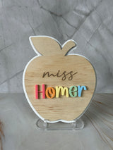Personalised apple desk sign