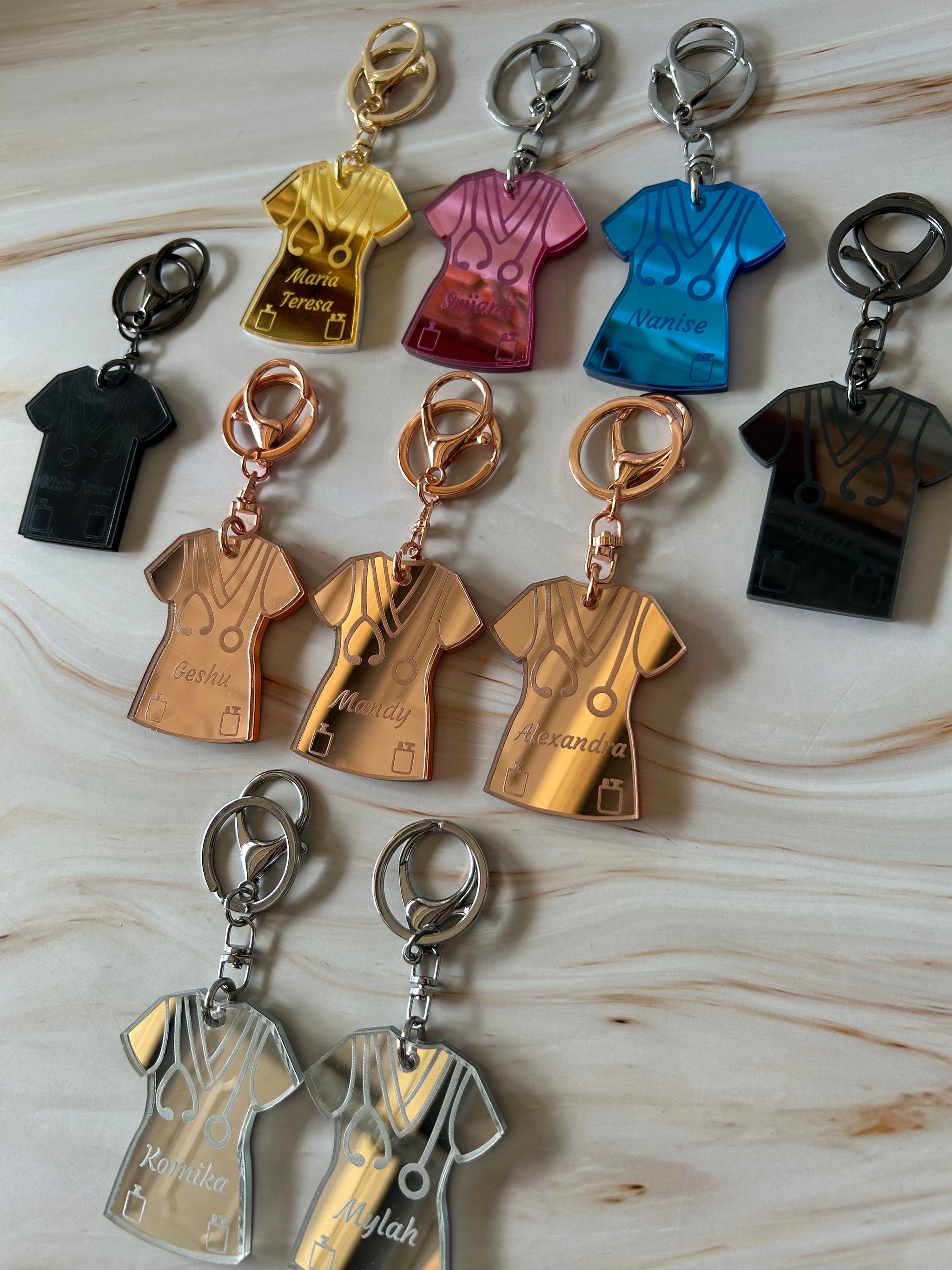 Male Nurse Scrubs Keychain