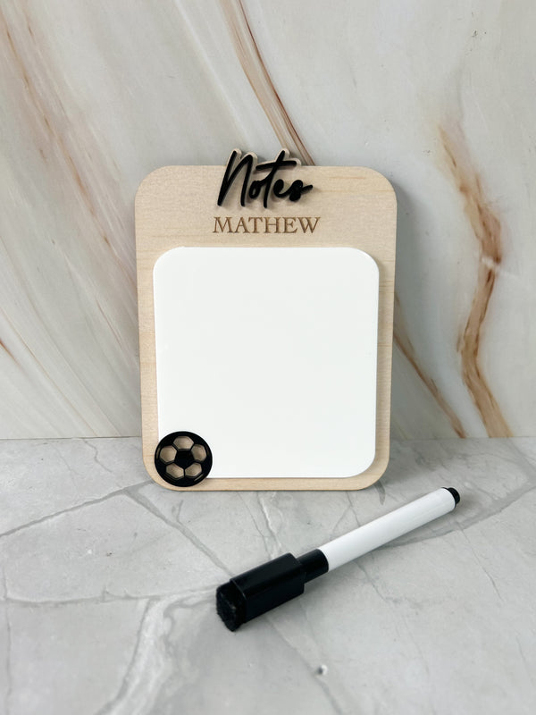 Personalised Reusuable Whiteboard Notepad - Soccerball