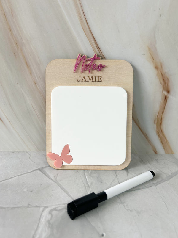 Personalised Reusuable Whiteboard Notepad - Butterfly