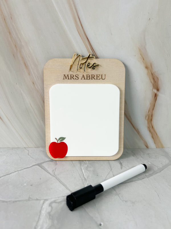 Personalised Reusuable Whiteboard Notepad - Apple