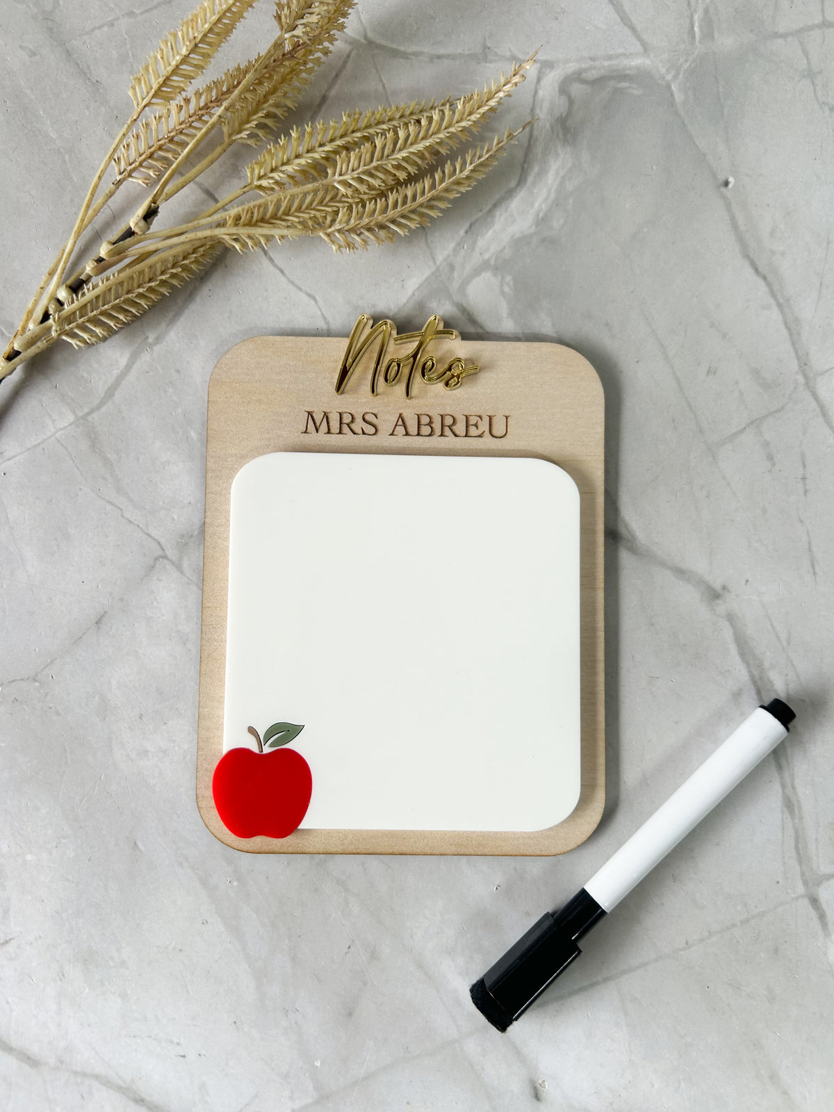 Personalised Reusuable Whiteboard Notepad - Apple