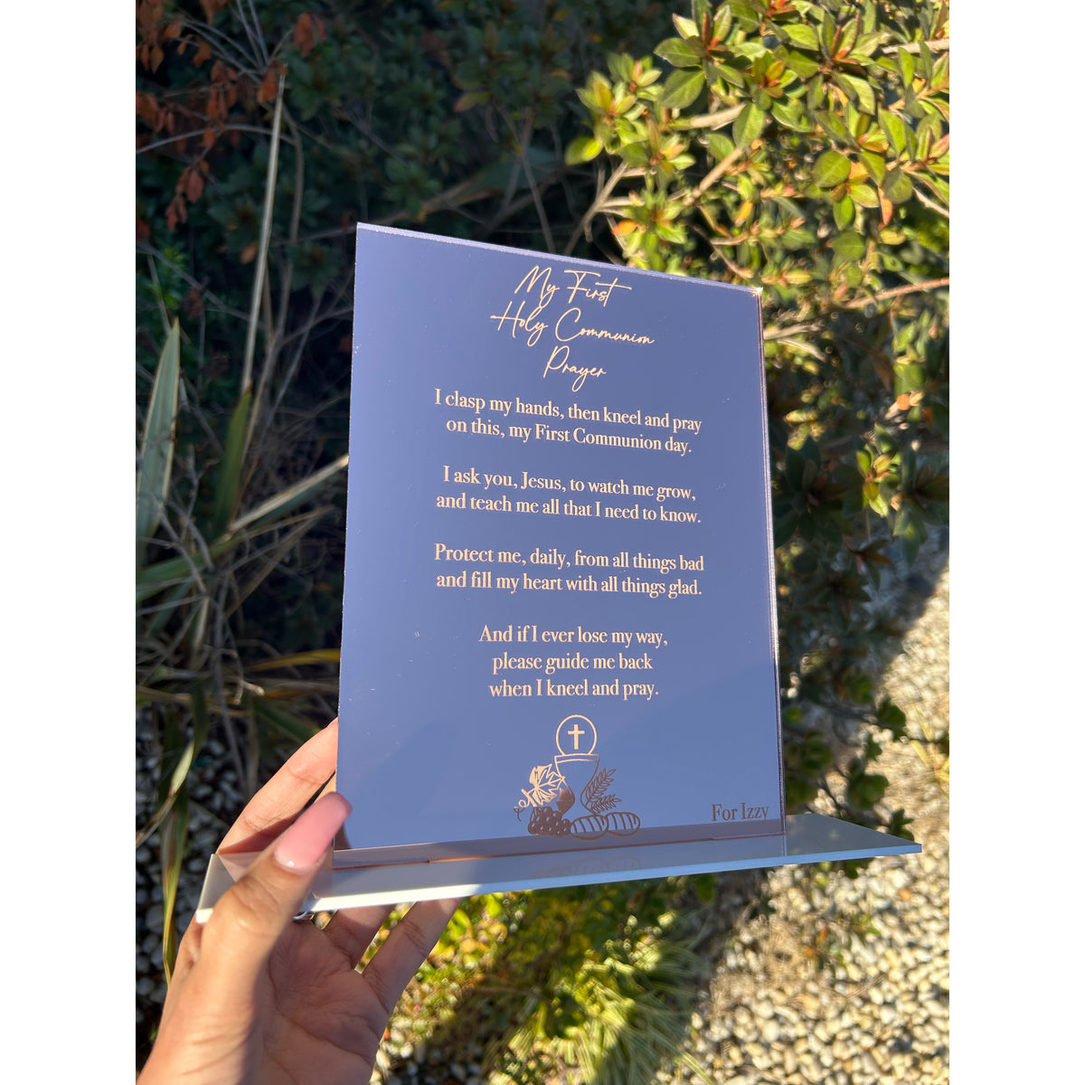 Personalised Mirrored Acrylic Holy Communion Plaque