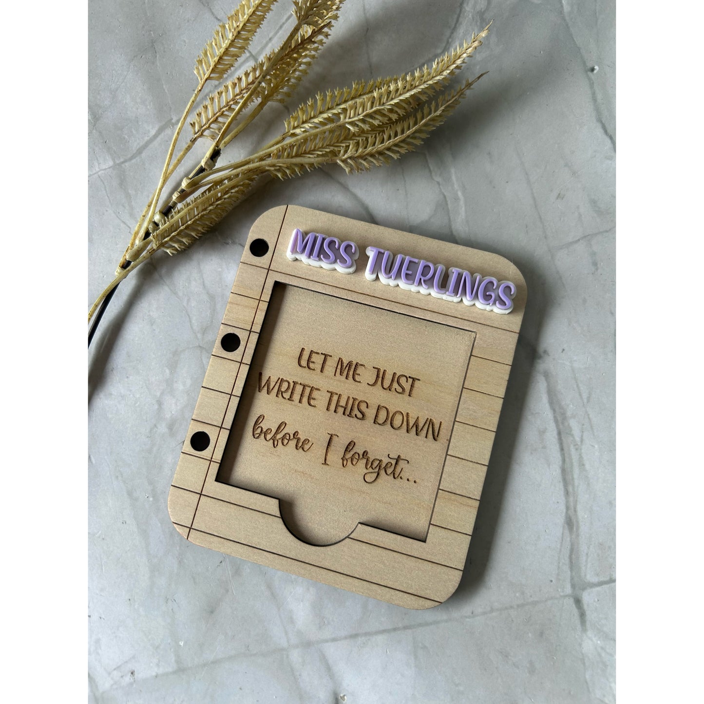 Personalised Sticky Note Holder