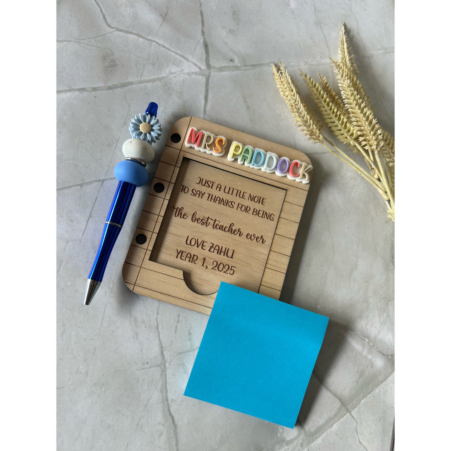 Personalised Sticky Note Holder - Custom Text