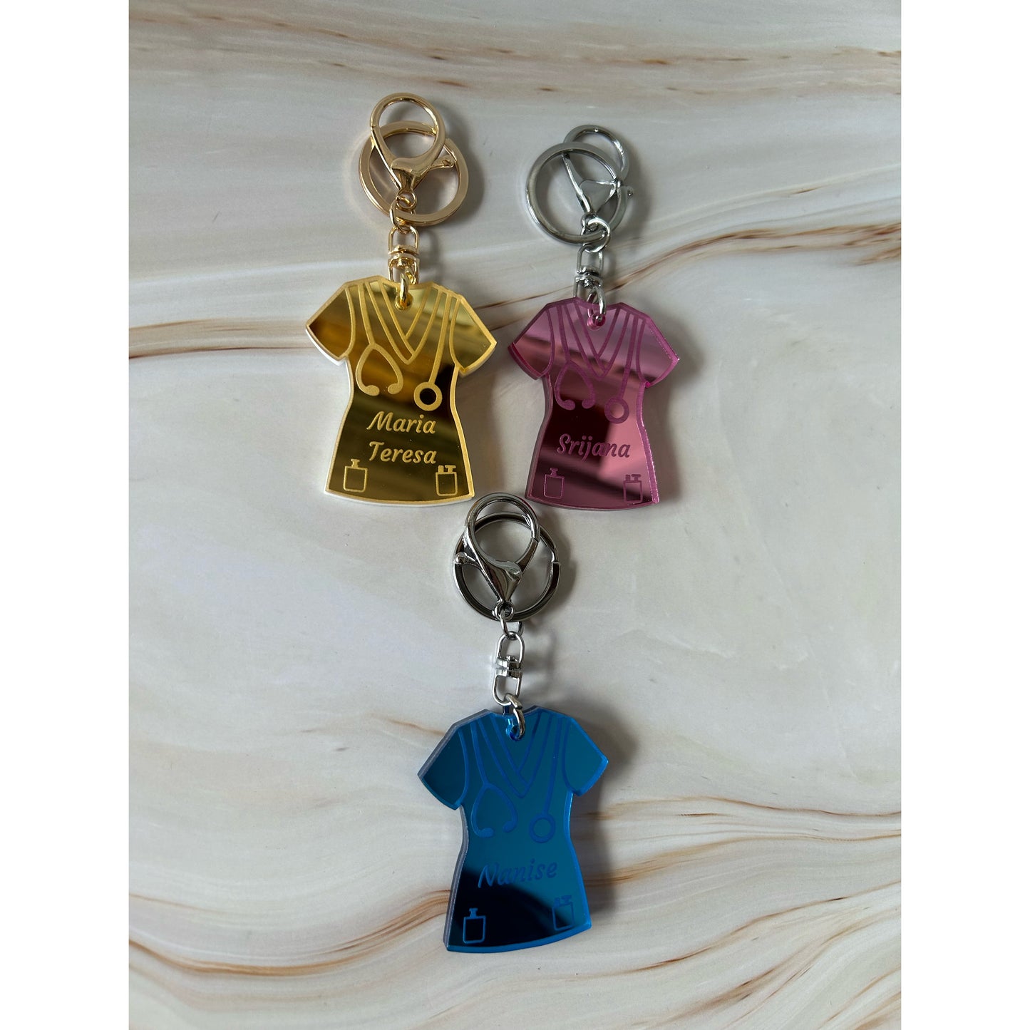 Female Nurse Scrubs Keychain