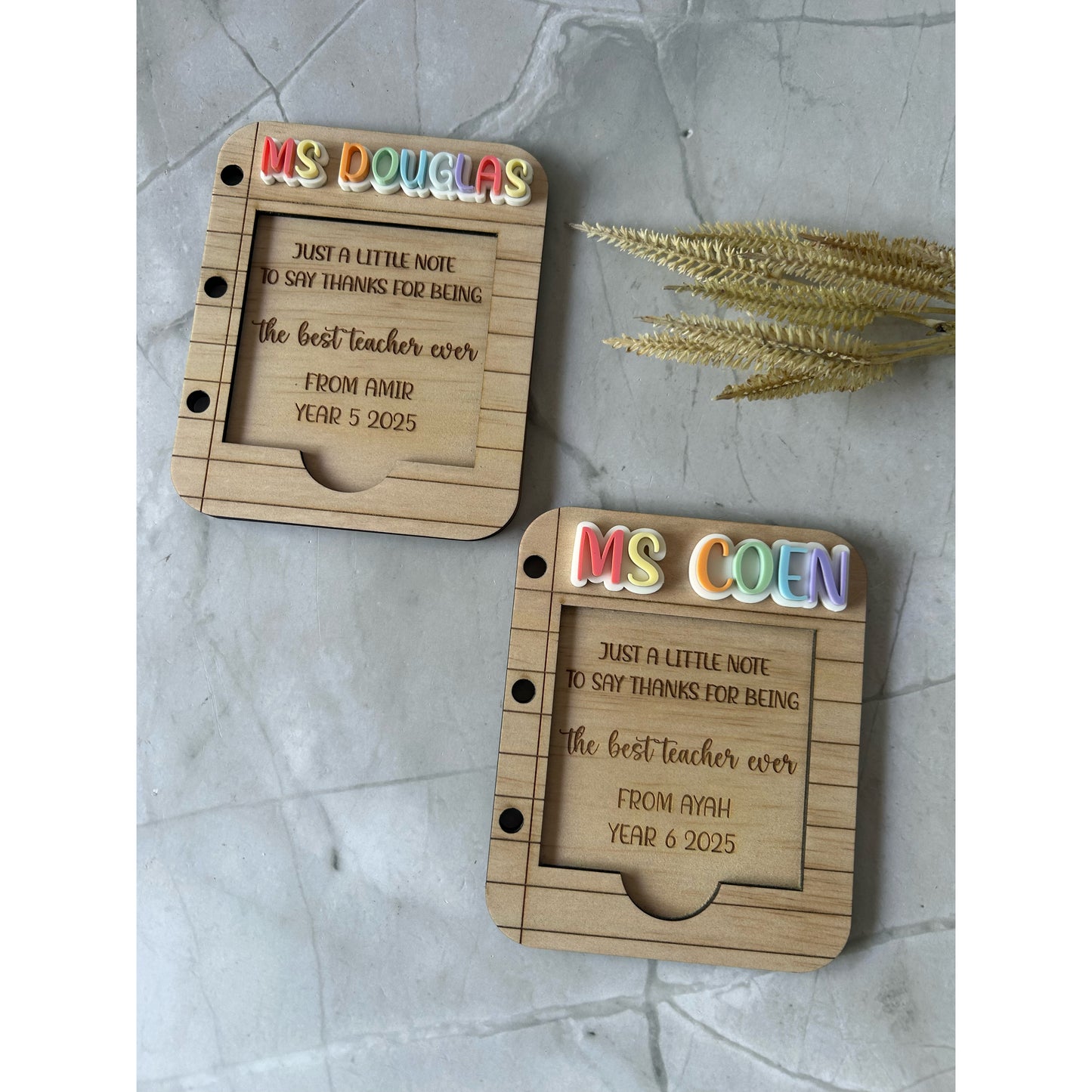 Personalised Sticky Note Holder - Custom Text